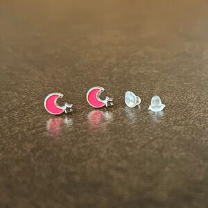 🎁 Pink Crescent Moon Earrings